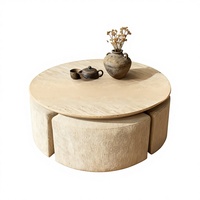 Table basse multifonctionnelle en bois massif de style moderne, design minimaliste, meubles de salon, petit appartement