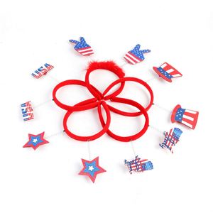 Patriotic 4th of July American Flag Cloth & <b>Plastic</b> <b>Headband</b>-Brand Party Decoration - Product Image 4