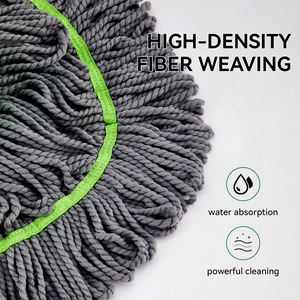 Kit de Tête de Balai Essoreur Microfibre 2-en-1 Portatif avec Manche Long en Acier Inoxydable, Humide/<span class=keywords><strong>Sec</strong></span>, Essorage Intelligent, Plastique Absorbant pour Nettoyage Intérieur - Product Image 6