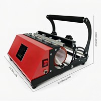 Presse à chaud numérique LCD 30oz pour gobelets, modèle carré rouge, pour mugs fins 20oz, imprimante par sublimation, équipement DIY pour boutiques de cadeaux