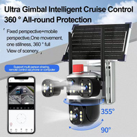Caméra solaire 4G EseeCloud App, trois objectifs, surveillance WiFi PTZ, vision nocturne 6MP, audio bidirectionnel, stockage cloud, carte SD Q8