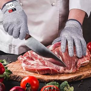 Guantes Anticorte de Grado Alimenticio Nivel 5 - Guantes de Seguridad de Cocina Reutilizables de HPPE para Abrir Ostras, Cortar Carne y Alimentos - Product Image 4