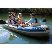 Ensemble de bateau INTEX EXCURSION 4 68324 Excursion Pêche Kayak gonflable pliable portable Pagaie Bateau à air