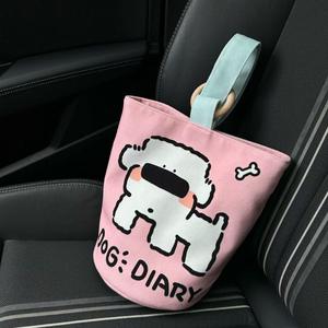 Kantoorpersoneel Draagbare canvas handtas met hondenprint Stedelijke eenvoud Emmerhandtas Leuke handgedragen lunchtas Baoma Uitgaan - Product Image 3