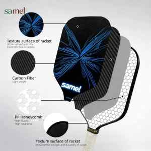 مضرب تنس من ألياف الكربون T700 مع تصميم فراشة هولوغرافي - Product Image 2