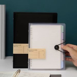 KE'mu Simple and Comfortable to Hold PP Frosted Transparent 8-Hole Notebook Notepad Student <b>Diary</b> Gift - Product Image 4
