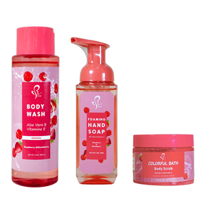 OEM Natural Roseberry Scent Bath Gift <strong>Set</strong> Private Label Natural Body Scrub Body <strong>Wash</strong> Foam <strong>Hand</strong> <strong>Wash</strong> Skin Care <strong>Set</strong> - Product Image 1