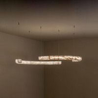 Lustre suspendu Art Déco minimaliste moderne en albâtre nordique pour table à manger, îlot de cuisine, luminaire d'intérieur