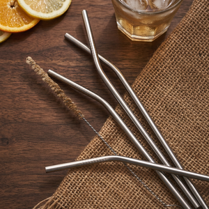Minimalist Metal <b>Drinking</b> <b>Straws</b> Reusable Bar Accessories Straight and Bent Design - Product Image 2