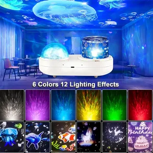 USB Ocean Wave meduse Light proiettore Star Night per bambini lampada a Led a 360 gradi rotante con Timer camera da letto con proiezione stellata - Product Image 5