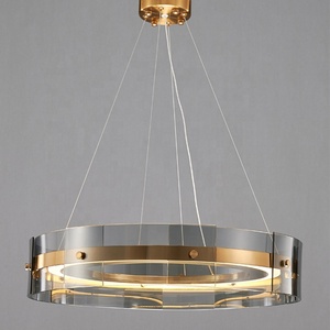 <span class=keywords><strong>2025</strong></span> vòng trong nhà sang trọng vàng đen LED treo đèn đèn chùm LED ánh sáng mặt dây chuyền - Product Image 4