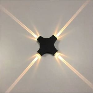 12W LED Cross <b>Star</b> <b>Light</b> Modern Outdoor Wall Lamp Stainless Steel Base Waterproof and Mildewproof for Wall Decoration - Product Image 4