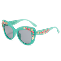 Nouvelles Lunettes de Soleil Vintage pour Femme 2026, Protection UV400, Style Œil de Chat Floral en PC, Idéales pour l'Extérieur - Vente en Gros