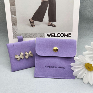 Emballage de bijoux en microfibres de luxe avec logo personnalisé, plusieurs couleurs, boucles d'oreilles, colliers, pochettes cadeaux - Product Image 3
