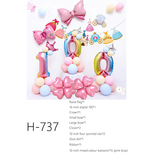Set di <span class=keywords><strong>Palloncini</strong></span> per Decorazioni Festa dei 100 Giorni per Bambine <span class=keywords><strong>con</strong></span> Fiocchi e Aquiloni, <span class=keywords><strong>Palloncini</strong></span> Numerici <span class=keywords><strong>Arcobaleno</strong></span> da 16 Pollici - Product Image 6