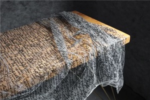 Tela de Chifón Ligera y Transparente con Logotipo de Marca de Moda, <span class=keywords><strong>100</strong></span>% Poliéster, para Prendas de Niñas - Product Image 3