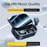 Écouteurs sans fil intra-auriculaires TWS M48 avec affichage LED, miroir de maquillage coulissant, étui de chargement, Bluetooth V5.4, pilote F10 pour femmes, stéréo gaming