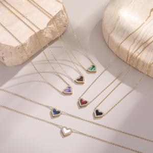 Collar de oro de 18 quilates con colgante de corazón para mujer, cadena para el cuello, amuleto en forma de corazón, moda internacional transfronteriza - Product Image 2