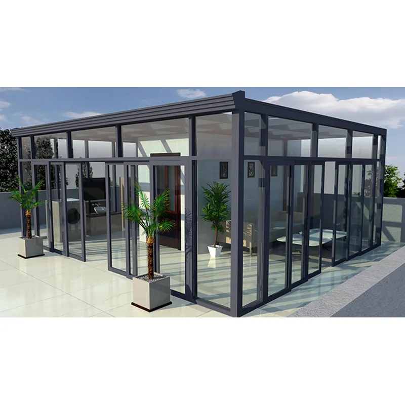 Customized winter garden solarium tempered glass house conservatory sunroom for sale