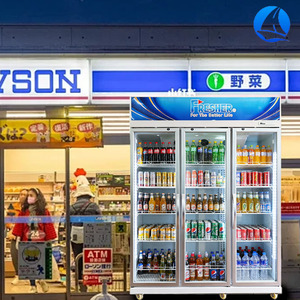 Siêu thị cao cấp 2 3 4 hiển thị cửa kính dọc tủ đông tủ lạnh không khí kỹ thuật số kiểm soát nhiệt độ nước giải khát mát - Product Image 5