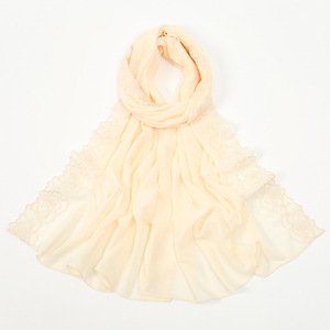 <span class=keywords><strong>Hijab</strong></span> in Chiffon alla Moda, Sciarpa Lunga con Ricamo Floreale, Turbante Islamico per Ramadan, Copricapo 170*70cm - Product Image 2