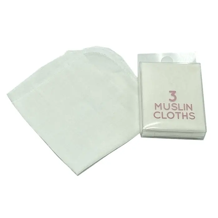 best sell super soft washcloth Square White 100% Organic Cotton Muslin Cloth for Face