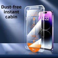 Verre trempé anti-poussière pour installation facile, compatible iPhone Duo/18 Pro Max/18 Pro, protection intégrale HD anti-espion, anti-traces, antichoc, sans bulles