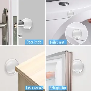 Protecteur de mur pour poignée de porte en caoutchouc souple transparent, 6 pièces, <span class=keywords><strong>d</strong></span>écoupé sur mesure, auto-adhésif, avec amortisseur de porte - Product Image 4