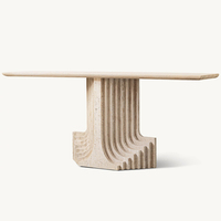 KUMUSI Table console en marbre naturel Table console en pierre sculptée au design personnalisé
