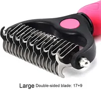 Peigne de démêlage double face en acier inoxydable Épilateur flottant efficace Chiens Chats Pet Bain Brosse Noeud Cutter Toilettage