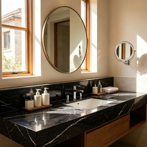 Dalles de marbre noir Marquina poli de qualité supérieure, modernes, imperméables, écologiques, garantie 1 an, pour sols intérieurs d'hôtels, meubles de salle de bain, escaliers et couloirs. - Product Image 3