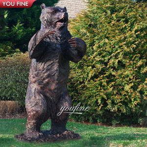 Decorazione esterna grande grande statua di scultura di orso in bronzo animale selvatico - Product Image 2