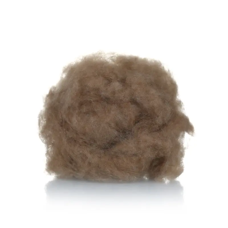 Manufacturers Wool 19.5mic 40-50mm Dyed Camel Color Carded Sheep Wool