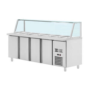 Grand volume de casseroles GN Taille compatible <span class=keywords><strong>Armoire</strong></span> de stockage à <span class=keywords><strong>froid</strong></span> Prix d'usine Congélateur réfrigéré à 4 portes pour la viande et les fruits de mer - Product Image 5