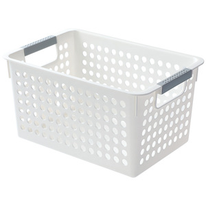 Storage Baskets Rectangle Plastic Bathroom Shower Storage Organizers Eco Friendly Standing Type Small Large Size White Blue - Product Image 5