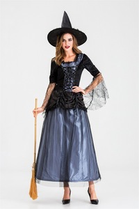 Costume de sorcière pour femmes, pour adultes, pour <span class=keywords><strong>Halloween</strong></span>, cosplay et <span class=keywords><strong>déguisement</strong></span>, en polyester, avec chapeau et robe - Product Image 6