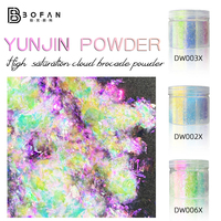 Serpihan Bubuk Kuku Cloud Brocade, Set Multiwarna Efek Chrome Berubah Warna untuk Perlengkapan Salon Manikur DIY Seni Kuku Gel UV