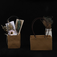 Evergreenwrap Wholesale Waterproof Kraft Paper Tote Bags Small Rectangular Flower Bouquet Gift Paper Bags