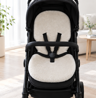 Doublure de siège de poussette pour bébé en peau de mouton véritable Okayda, laine mérinos, ajustement universel pour nouveau-né, taille personnalisée, OEM accepté