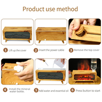 MOMI Humidificateur Portable à Effet Flamme 3D, Veilleuse Longue Portée pour Ambiance Maison, Chambre et Aromathérapie