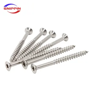 304 316 Edelstahl Sechs Lappen Torx Senkkopf Flach kopf Halb gewinde Selbst schneidende Holz schraube St4 * 50 Iso14586 Kunden spezifische Schraube