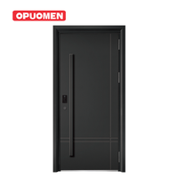 Portes d'entrée de sécurité modernes en aluminium OPUOMEN, prévention des incendies, résistance au feu 3 heures, pour usage intérieur/extérieur, hôtels, écoles