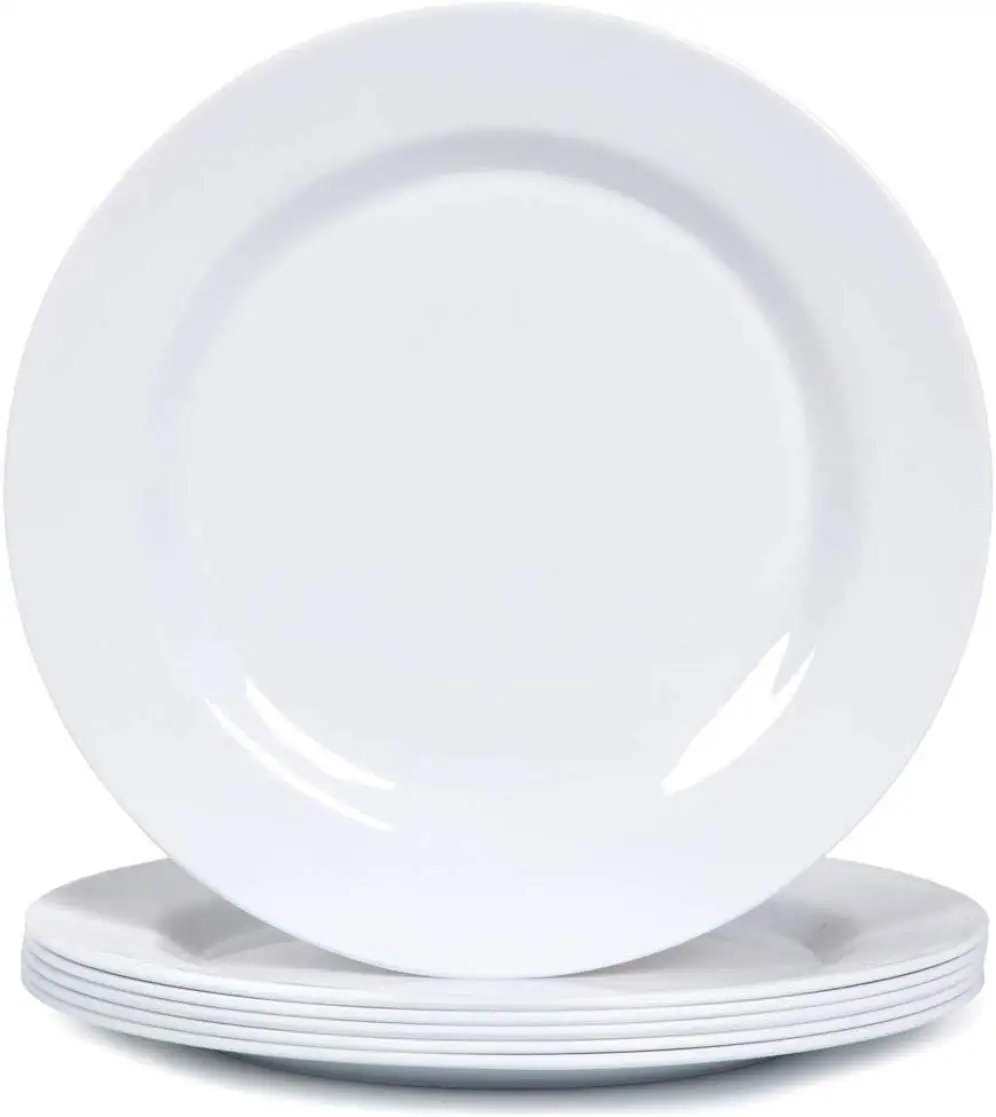 Hele Voorraad Wit Lader Platen Servies Met Wegwerp Plastic Servies Voor Diner En Desert Bpa Gratis 10.25Inch/7.5 inch