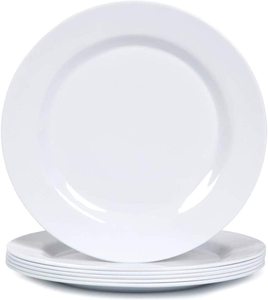 Platos de carga blancos, vajilla de plástico desechable PARA CENA y desierto, libre de BPA, 10,25 pulgadas/7,5 pulgadas - Product Image 1
