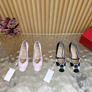 Zapatos de Tacón Alto y Grueso para Mujer, Punta Cuadrada, Cierre de Hebilla, Parte Superior de Cuero Genuino, Acolchados, Estilo Retro - Product Image 1