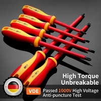 Ensemble d'outils professionnels isolés VDE 1000V en acier au chrome-vanadium avec mallette rigide pour réparation de véhicules électriques, tournevis et pinces