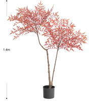 Arbre artificiel vert bionique à grande échelle simulé Nandina Pot de plantes d'intérieur Ornements de fleurs décoratives de luxe pour salon