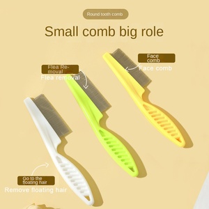 Peine de Dientes Densos para Limpieza y Belleza de Mascotas, Peine para Eliminar Pelo Suelto de Gatos y Perros, Peine de Masaje de Acero Inoxidable para Eliminar Pulgas - Product Image 2