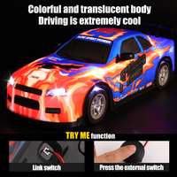 Voiture de drift RC Zhorya à l'échelle 1/16, télécommandée, haute vitesse, 2,4 GHz, avec lumières LED