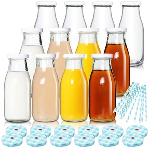 16oz 200ml 250ml 310ml 500ml 1000ml 1 liter kaca kosong bening botol susu kaca bulat - Product Image 3
